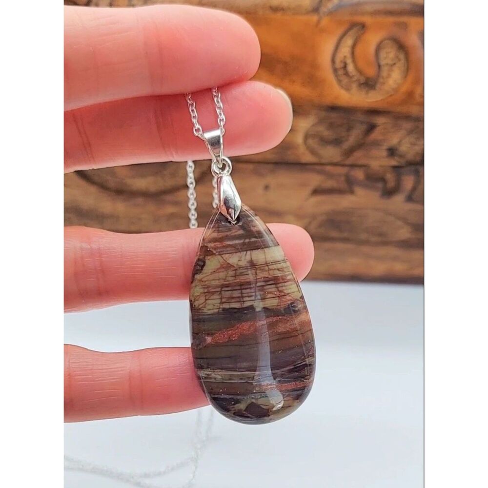 Sierra Jasper Necklace Crystal Pendant Gemstone
